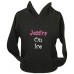 Personalised Ice Skate Figure Skating Hoodie Front & Back Crystals Diamante Rhinestones